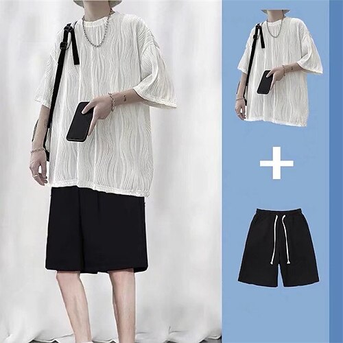 

Men's T-shirt Suits Tracksuit Tennis Shirt Shorts and T Shirt Set Snake Print Crew Neck WhiteBlack WhiteGray BlackGray Black Black Street Daily Short Sleeve 2 Piece Clothing Apparel Basic Sports