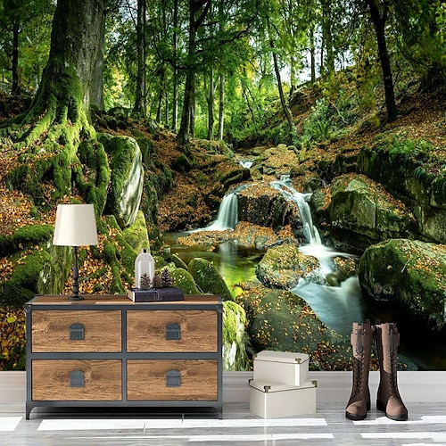 

Landscape Wallpaper Mural Waterfall Natural Wall Covering Sticker Peel and Stick Removable PVC/Vinyl Material Self Adhesive/Adhesive Required Wall Decor for Living Room Kitchen Bathroom