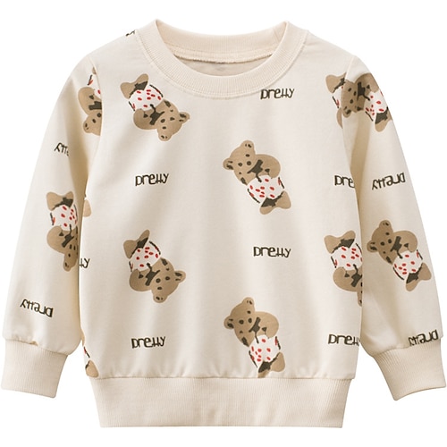 

Toddler Girls' Sweatshirt Solid Color School Long Sleeve Crewneck Cute 3-7 Years Fall Yellow