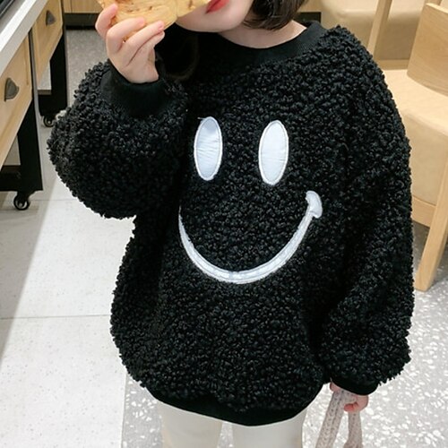 

Toddler Girls' Sweatshirt Solid Color Outdoor Long Sleeve Active 3-7 Years Winter Black Grey White