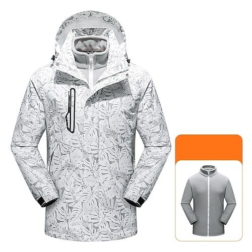 

Men's Hiking Jacket Hiking Windbreaker Hiking Fleece Jacket Winter Outdoor Camo Thermal Warm Detachable Fleece Multi-Pockets Water Resistant 3-in-1 Jacket Winter Fleece Jacket Top Fishing Camping