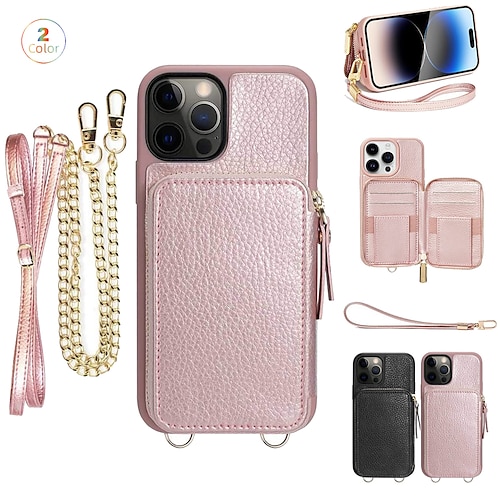 

Phone Case For Apple Wallet Card iPhone 14 13 12 11 Pro Max Plus Bumper Frame Full Body Protective Dustproof Solid Colored PC PU Leather