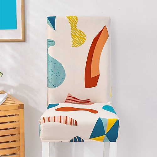 

Kitchen Chair Cover / Bench Cover / Stool Chair Cover Geometric / Striped / Plants Printed Polyester Slipcovers