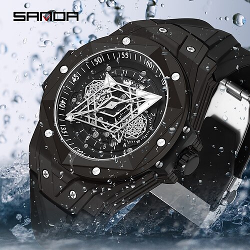 

SANDA Wrist Watch Quartz Watch for Men Analog Quartz Fashion Luminous Stylish Modern Style Waterproof Calendar Hollow Engraving Alloy PU Leather Fashion Creative