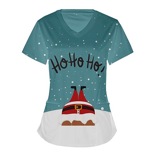 

Santa Claus Masquerade T-shirt Women's Christmas Christmas Carnival Masquerade Adults' Christmas Vacation Polyester Top