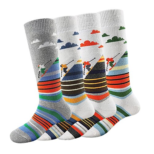 

Men's Women's Hiking Socks Ski Socks Sports Socks Winter Outdoor Windproof Warm Breathable Quick Dry Socks Cotton Green Blue Red for Hunting Ski / Snowboard Fishing