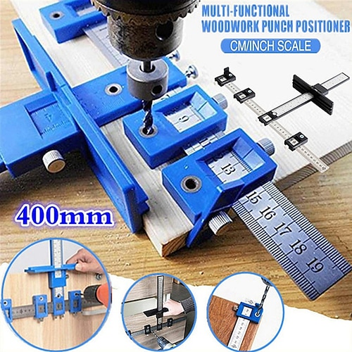 

Woodworking Drill Punch Locator Jig Drill Guide Cabinet Handle Knob Template Locator Hole Punch Tool for Woodworking