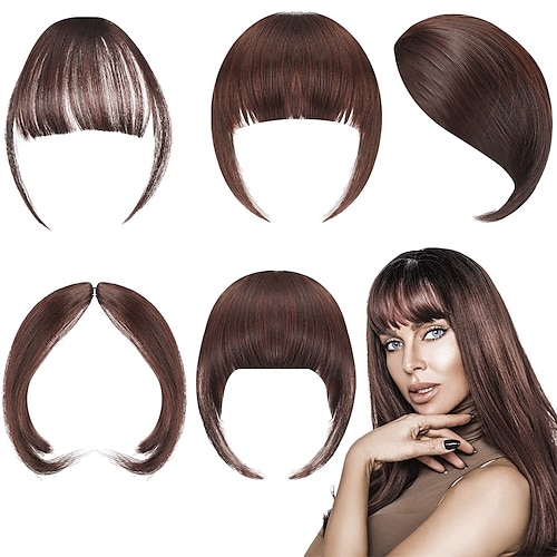 

5 styles clip dans les extensions de cheveux latéraux frange fausse pince à cheveux longue pince à cheveux humains dans les extensions faux frange perruque clip remplacement de cheveux perruques