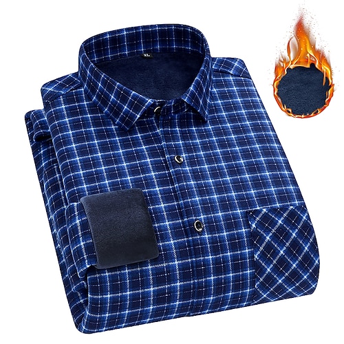 

Men's Dress Shirt Flannel Shirt Plaid Shirt Tartan Turndown A B C D E Print Work Casual Long Sleeve Color Block Button-Down Clothing Apparel Fashion Business Elegant Formal