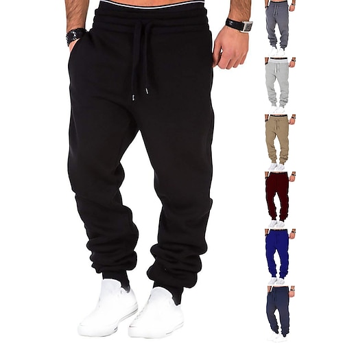 

Men's Joggers Sweatpants Drawstring Bottoms Breathable Soft Sweat wicking Fitness Gym Workout Performance Sportswear Activewear Solid Colored Dark Grey Black White
