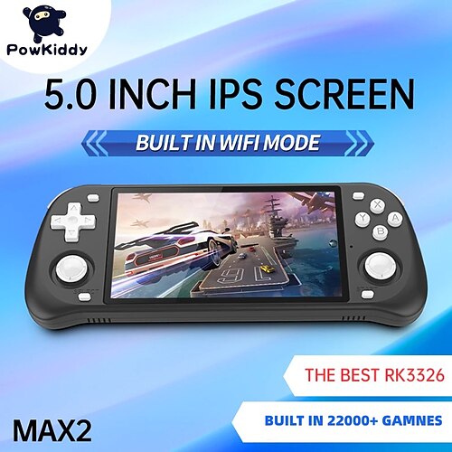 

Powkiddy RGB10MAX2 Handheld Retro Game Console Portable Game Players 64GB TF Card 22000 Games Built-in WiFi 5 IPS Screen