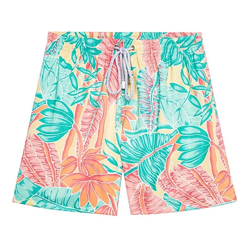 

Men's Swim Shorts Swim Trunks Board Shorts Drawstring Elastic Waist Fruit Plants Print Comfort Breathable Casual Daily Beach Fashion Streetwear Pink Yellow Micro-elastic