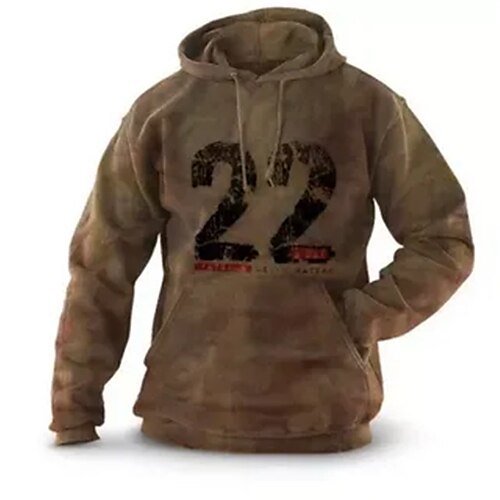 

Men's Pullover Hoodie Sweatshirt Brown Hooded Graphic Prints Print Daily Sports 3D Print Basic Streetwear Designer Spring & Fall Clothing Apparel Hoodies Sweatshirts
