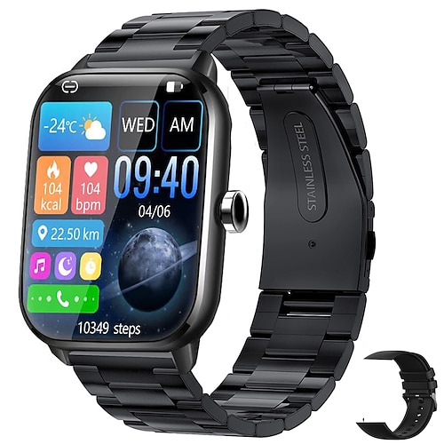 

iMosi KT56 Smart Watch 1.9 inch Smartwatch Fitness Running Watch Bluetooth Pedometer Call Reminder Activity Tracker Compatible with Android iOS Women Men Waterproof Long Standby Hands-Free Calls IPX-7