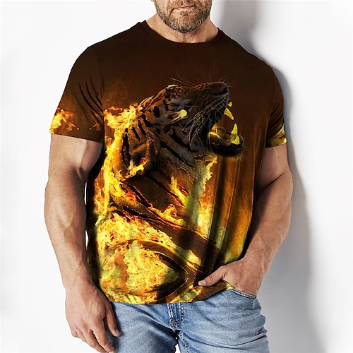 

Men's Plus Size T shirt Tee Big and Tall Graphic Crew Neck Short Sleeve Spring & Summer Basic Fashion Streetwear Comfortable Casual Sports Tops