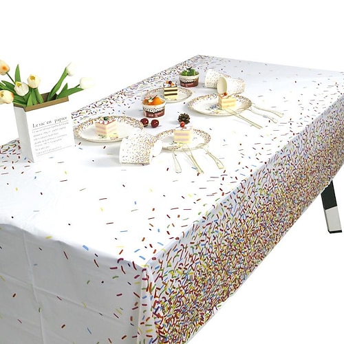 

Disposable Plastic Tablecloth Waterproof PE Table Covers for Indoor or Outdoor Events, Birthday Parties, Weddings 1Pcs