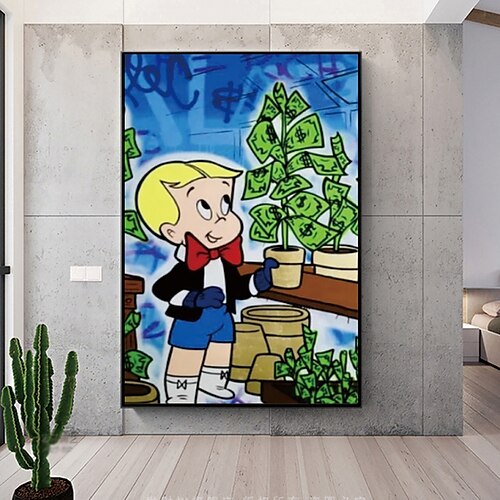 

Handmade Hand Painted Oil Painting Wall Street Art Modern Abstract Alec Monopoly Painting Home Decoration Decor Rolled Canvas No Frame Unstretched