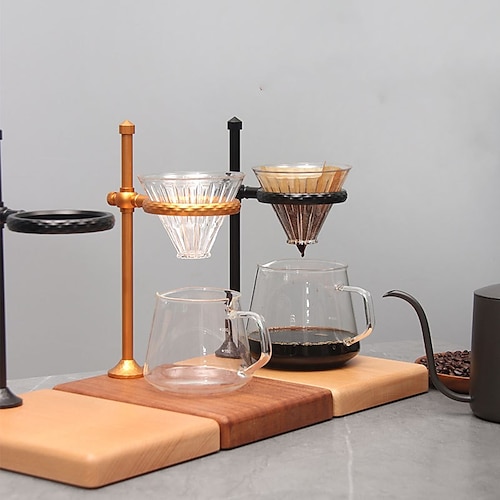 

Coffee hand-washing rack aluminum alloy filter cup rack coffee filter paper rack with solid wood base coffee appliance