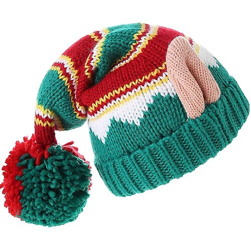 

Christmas Hats for Women, Kids and Men Elegant Knitted Warm Funny Beanie for New Year Festive Holiday Party