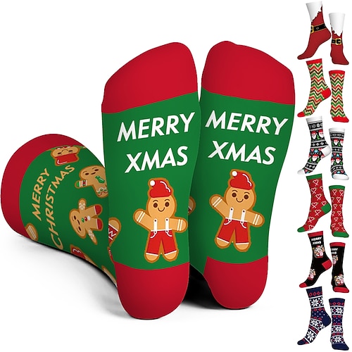 

Fun Christmas Socks Funny Xmas Gifts for Men and Women Novelty Cozy Unisex Crew Cotton Sock