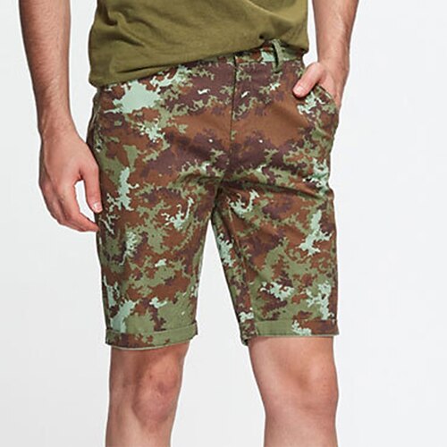 

Men's Shorts Chino Shorts Bermuda shorts Work Shorts Pocket Camouflage Comfort Knee Length Casual Daily Holiday Streetwear Stylish Green Micro-elastic