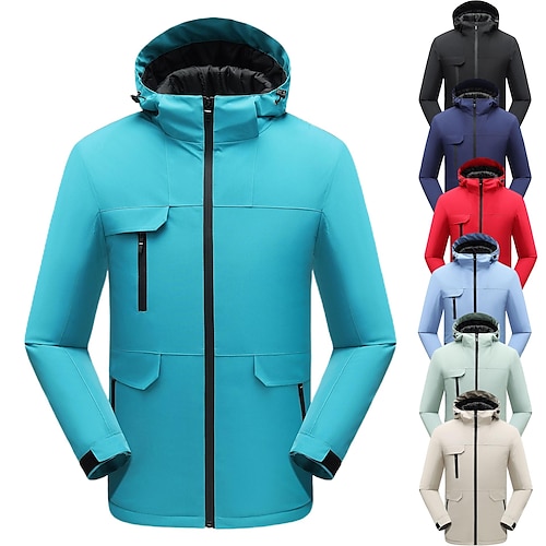 

Men's Women's Ski Jacket Padded Hiking jacket Waterproof Hiking Jacket Winter Outdoor Thermal Warm Waterproof Windproof Breathable Outerwear Trench Coat Top Hunting Ski / Snowboard Fishing Light