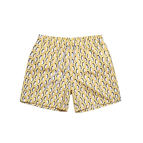 

Men's Swim Shorts Swim Trunks Board Shorts Pocket Drawstring Elastic Waist Graphic Animal Comfort Breathable Short Sports Outdoor Casual Daily Fashion Streetwear Black Yellow