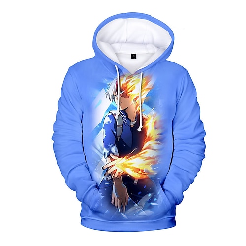 

Inspired by My Hero Academia Todoroki Shoto Bakugou Katsuki Deku Hoodie Cartoon Manga Anime Front Pocket Graphic Hoodie For Men's Women's Unisex Adults' 3D Print 100% Polyester