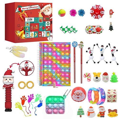 

Fidget Toys Pack 24 Days Christmas Advent Calendar Pack Anti stress Toys Kit Stress Relief Figet Toy Christmas Gift Children