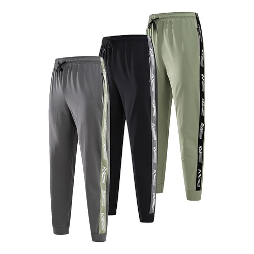 

Men's Joggers Sweatpants Pocket Drawstring High Waist Bottoms Outdoor Athleisure Winter Spandex Breathable Moisture Wicking Soft Running Walking Jogging Sportswear Activewear Color Block Black Army