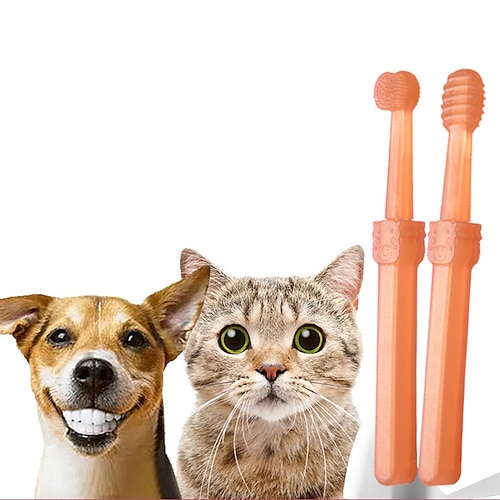 

Dog Cat Pet Supplies Silica Gel Brush Portable Soft Durable Pet Grooming Supplies Yellow 2