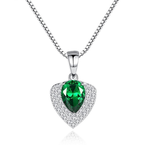 

Collana Chiaro Diamante sintetico Argento sterling S925 Per donna Semplice Elegante Classico Cuori Luminoso Matrimonio Di forma geometrica Collana Per Matrimonio Fidanzamento