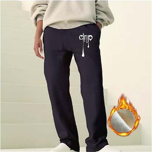 

Men's Sweatpants Trousers Drawstring Elastic Waist Straight Leg Graphic Prints Comfort Casual Daily Going out Cotton Blend Basic Sports Black Wine Micro-elastic