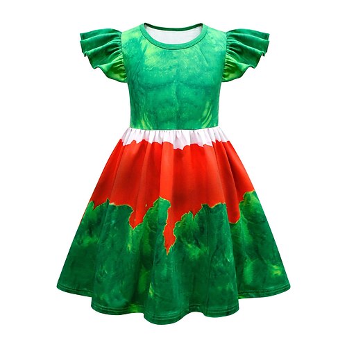 

Kids Girls' Sweater Dress Color Block A Line Dress Midi Dress Casual Crew Neck Sleeveless Casual Dress 3-12 Years Spring Green Red