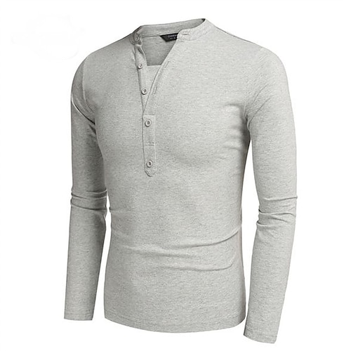 

Herren T Shirt Henley Shirt langarmshirt Glatt V Ausschnitt Strasse Sport Langarm Button-Down Bekleidung Designer Basic Brautkleider schlicht Komfortabel