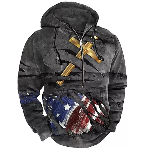 

Men's Pullover Full Zip Hoodie Black Orange Dark Gray Hooded Graphic Prints National Flag Zipper Print Casual Daily Sports 3D Print Basic Streetwear Designer Spring Fall Clothing Apparel Hoodies