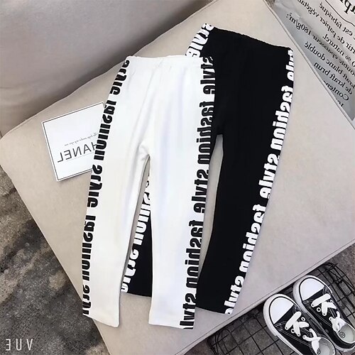 

Toddler Girls' Leggings Solid Color Daily Outdoor 3-7 Years Fall Black White