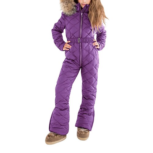 

Kids Girls' Overall & Jumpsuit Solid Color Active Outdoor 7-13 Years Winter Black Purple Red
