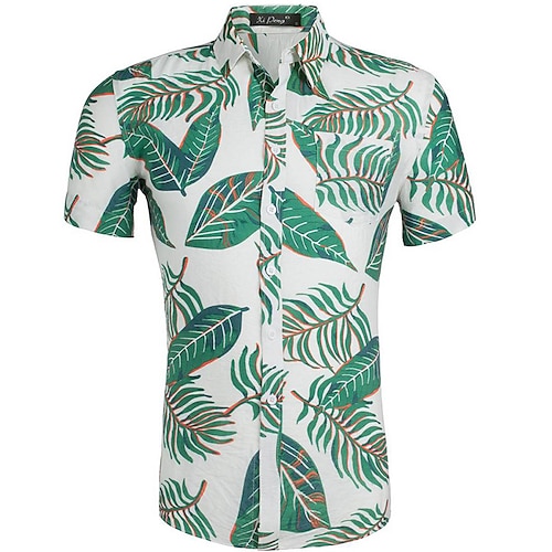 

Men's Shirt Summer Hawaiian Shirt Graphic Turndown Black / Red White / Green White & Blue White Green Blue Daily Holiday Short Sleeve Button-Down Clothing Apparel Cotton Fashion Simple Casual