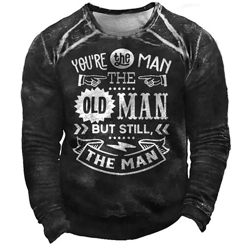 

Men's Sweatshirt Pullover Black Crew Neck Letter Graphic Prints Print Daily Sports Holiday 3D Print Basic Streetwear Designer Spring Fall Clothing Apparel Hoodies Sweatshirts