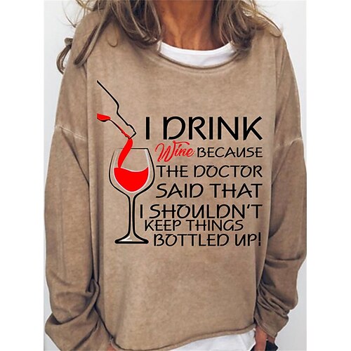 

Women's Sweatshirt Pullover Basic Black Blue Purple Graphic Street Round Neck Long Sleeve S M L XL 2XL 3XL