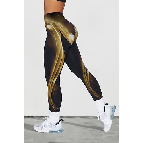 

Women's Yoga Pants Tummy Control Butt Lift High Waist Yoga Fitness Gym Workout Cropped Leggings Black Yellow Gold Sports Activewear High Elasticity 21Grams / Athletic / Athleisure