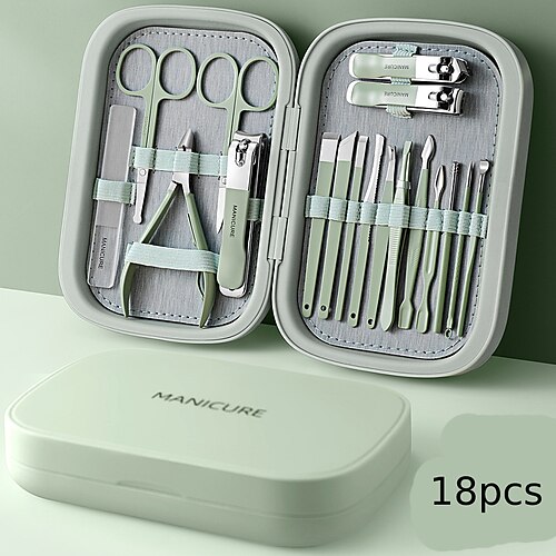 

Manicure Set 18pcs Nail Clippers Pedicure Kit Nail Care Kit Manicure Professional Tools Gift For Men Women Friends and Parents