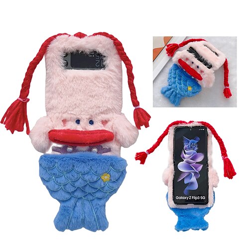 

Phone Case For Samsung Galaxy Flip Z Flip 4 Z Flip 3 Flip 3D Cartoon Plush Plush