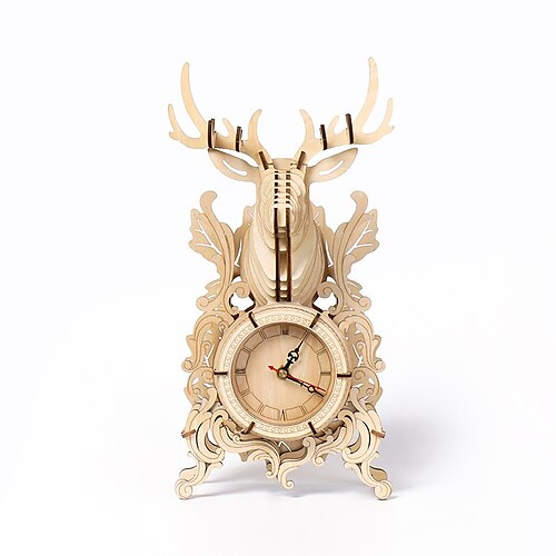 

3D Wooden Puzzles DIY Model Desk Clock Puzzle Toy Gift for Adults and Teens Christmas/Birthday Gift