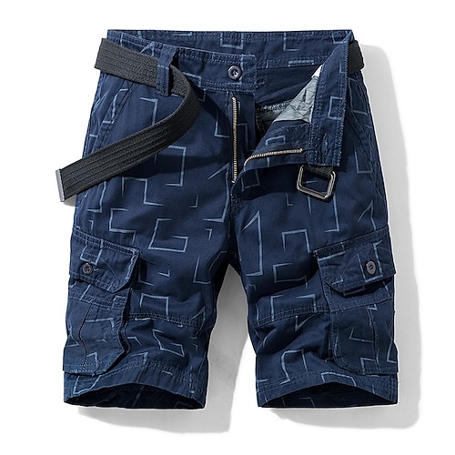 

Men's Cargo Shorts Work Shorts Multi Pocket Stripe Outdoor Short Daily Casual Classic Black Army Green Micro-elastic