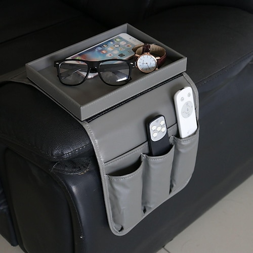 

Sofa Cover Armrest Cover Storage Organizer Couch Recliner Remote Control Holder with Pockets Armchair Caddy for Ipad, Phone, Magazines, TV Remote Control