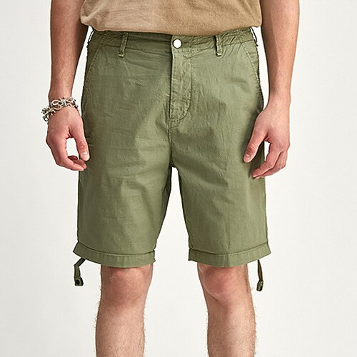 

Men's Shorts Chino Shorts Bermuda shorts Work Shorts Pocket Elastic Waist Plain Comfort Knee Length Casual Daily Holiday Streetwear Stylish Green Black Micro-elastic