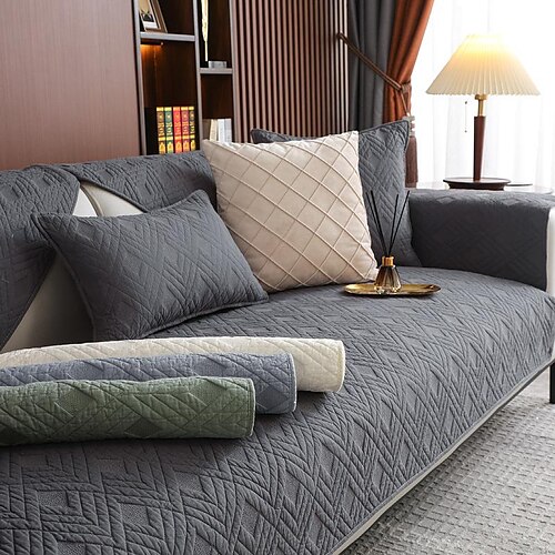 

Seat Cushion Cover Solid Color Jacquard 100% Cotton Slipcovers