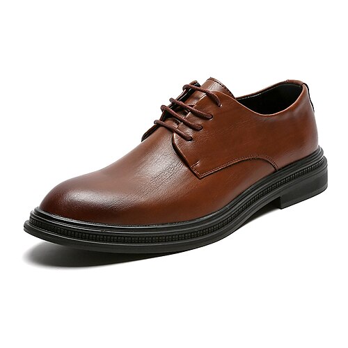 

Men's Oxfords Business Daily Office & Career PU Black Brown Winter Fall